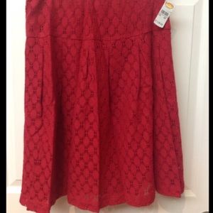 Talbots Red Crocheted Skirt